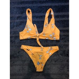 Yellow Floral Bikini Set